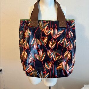Fossil Key Per Vibrant Leaf Pattern canvas Tote